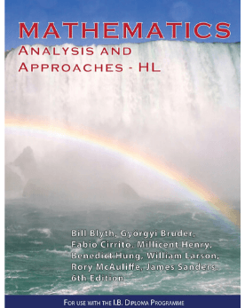 Mathematics Analysis & Approaches HL - IB Source Education