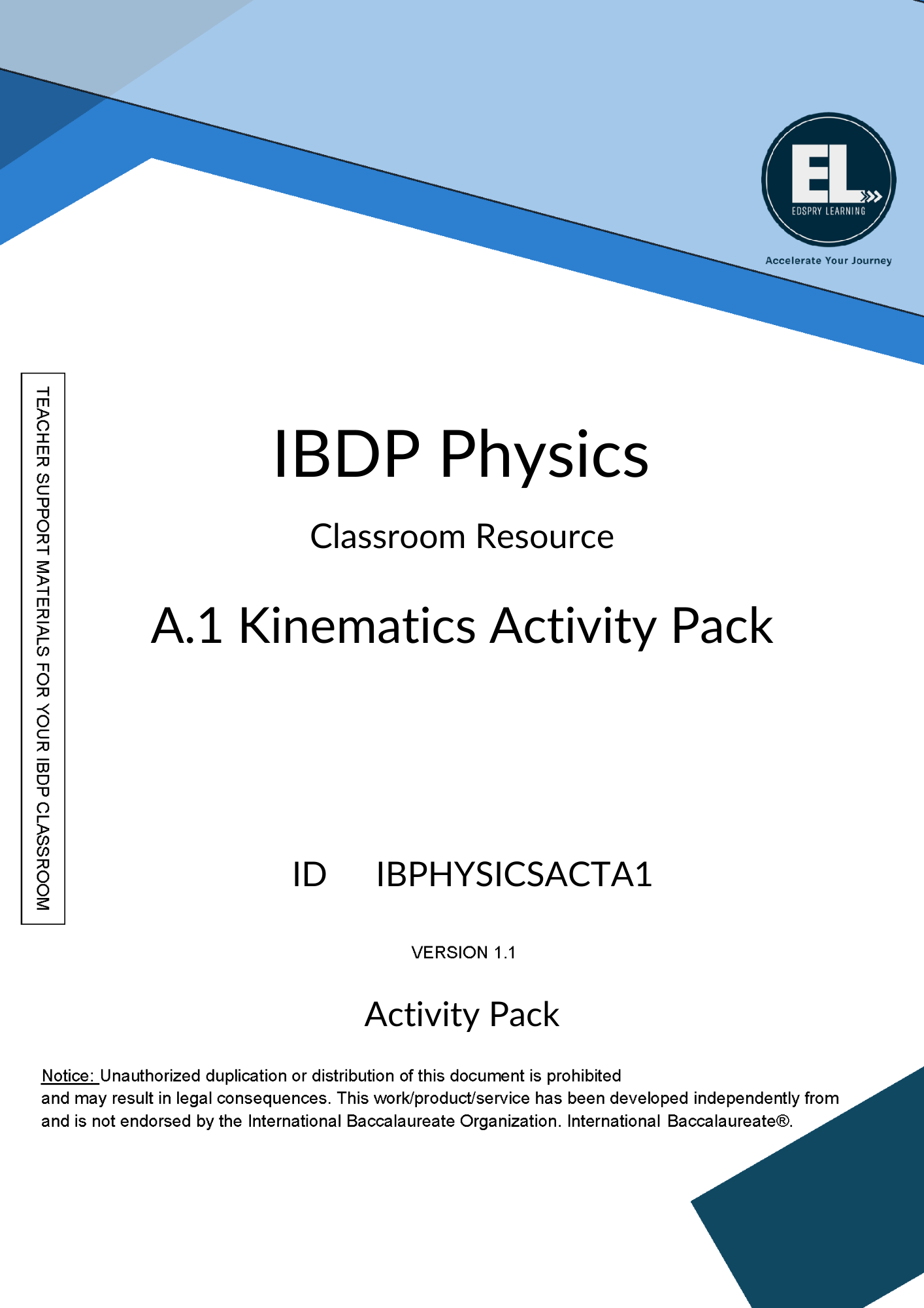 A.1 Kinematics - Pack of 10 activities