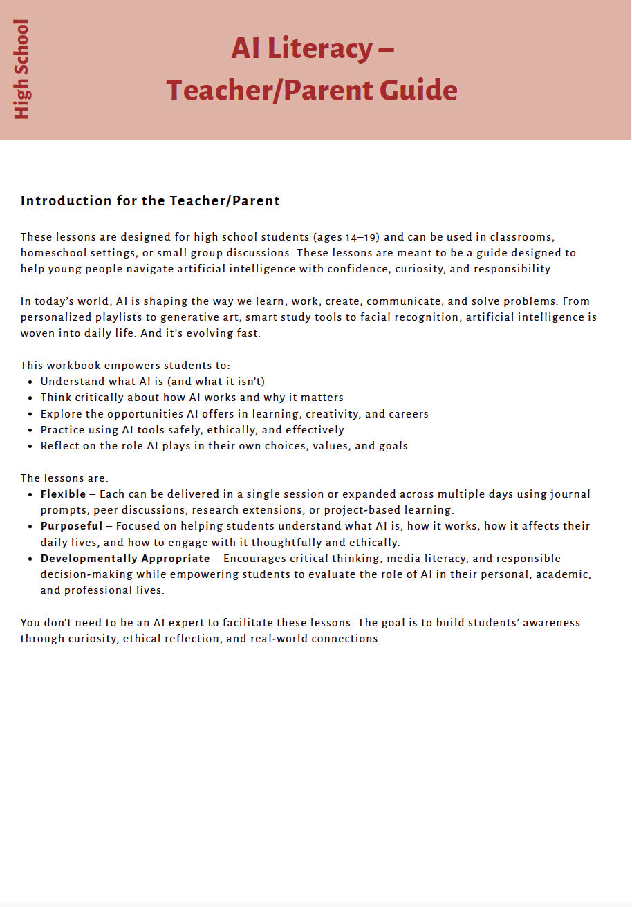 AI Literacy: Understanding AI with a Critical Eye (High School) Instructional Guide — image 3