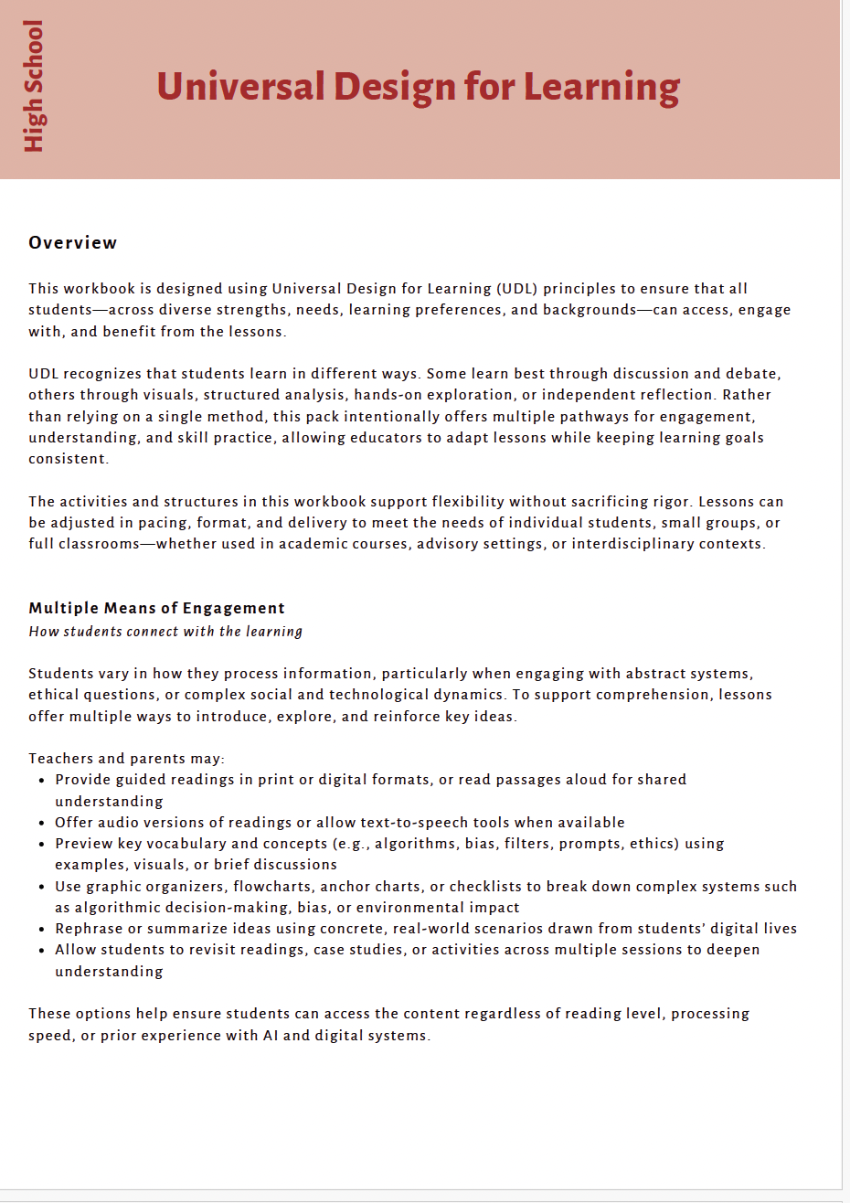 AI Literacy: Understanding AI with a Critical Eye (High School) Instructional Guide — image 5