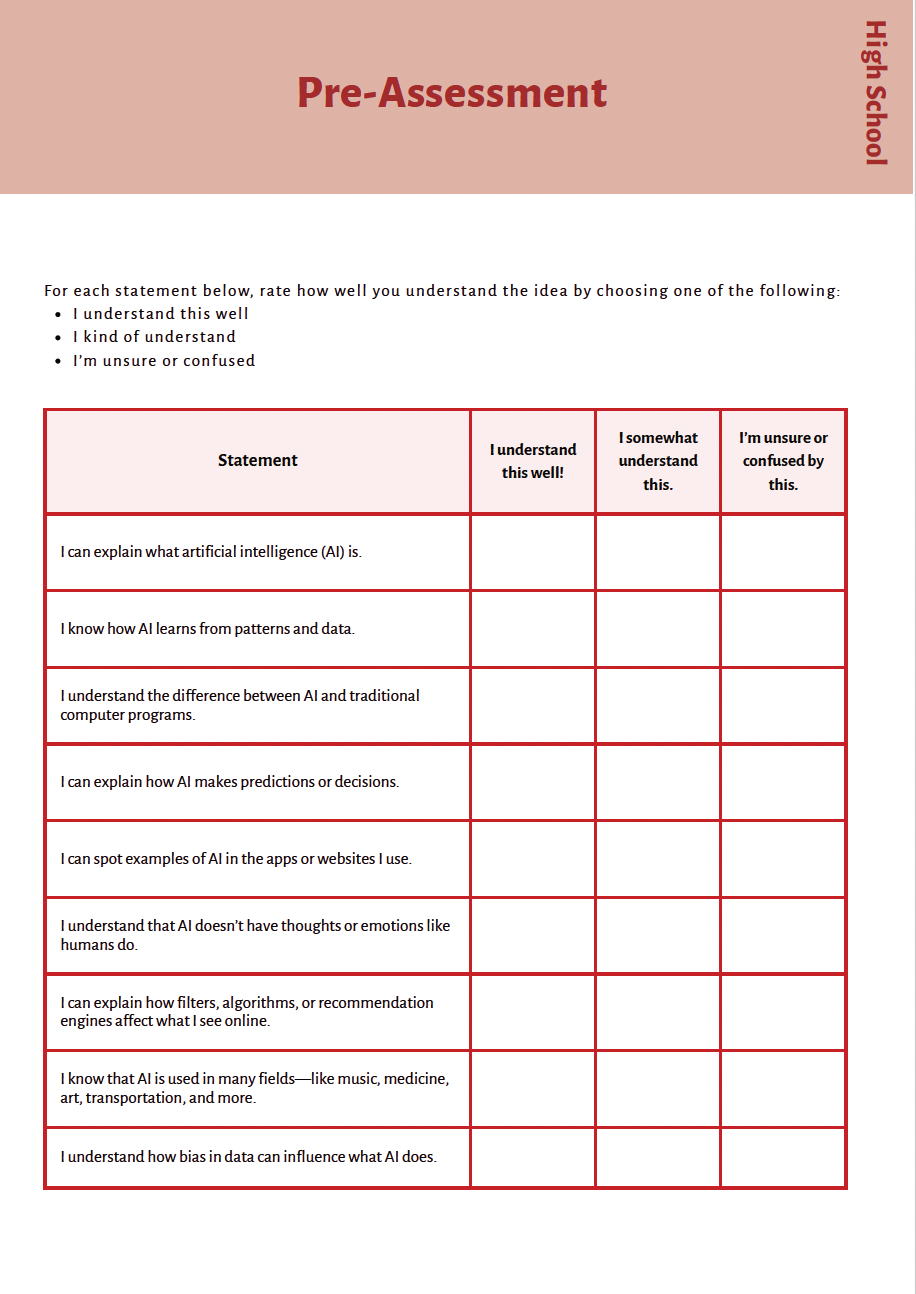 AI Literacy: Understanding AI with a Critical Eye (High School) Instructional Guide — image 7