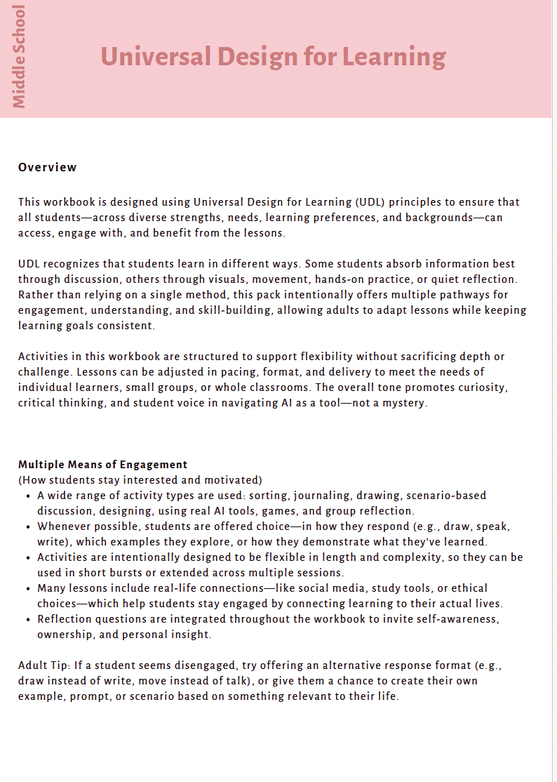 AI Literacy: Understanding AI & Responsible Tech Use (Middle School) Instructional Guide — image 6