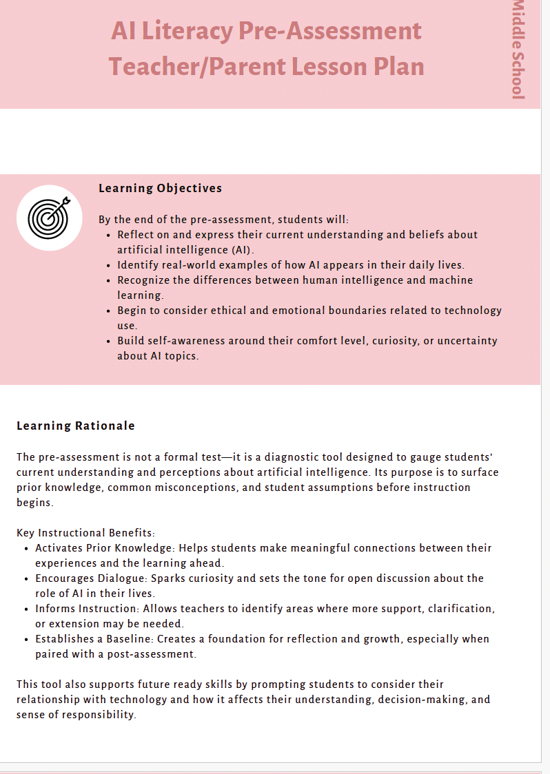 AI Literacy: Understanding AI & Responsible Tech Use (Middle School) Instructional Guide — image 2