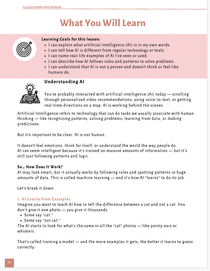 AI Literacy: Understanding AI & Responsible Tech Use (Middle School) Workbook — image 6