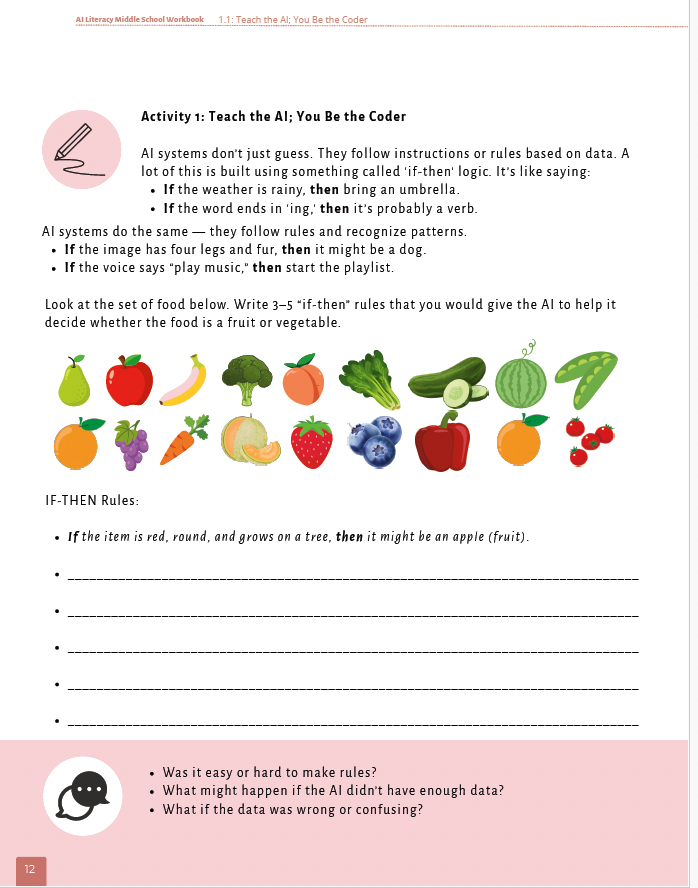 AI Literacy: Understanding AI & Responsible Tech Use (Middle School) Workbook — image 7