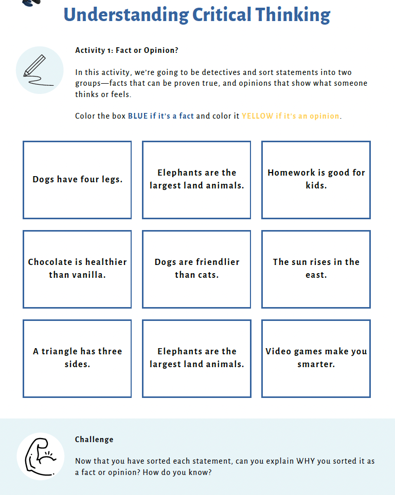 Critical Thinking: Building Healthy Decision-Making Skills (Upper Elementary) Teacher Resource Pack