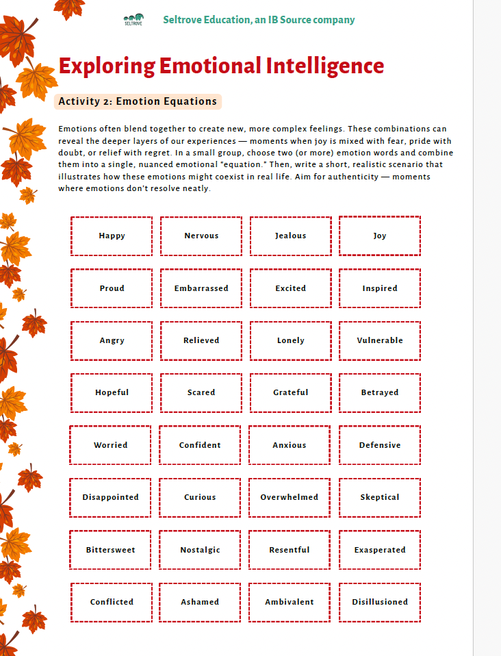 Emotional Intelligence: Weathering Emotions in Every Season (High School) Teacher Resource Pack — image 6