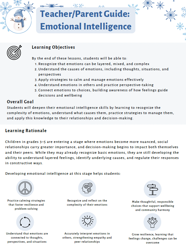 Emotional Intelligence: Weathering Emotions in Every Season (Upper Elementary) Teacher Resource Pack