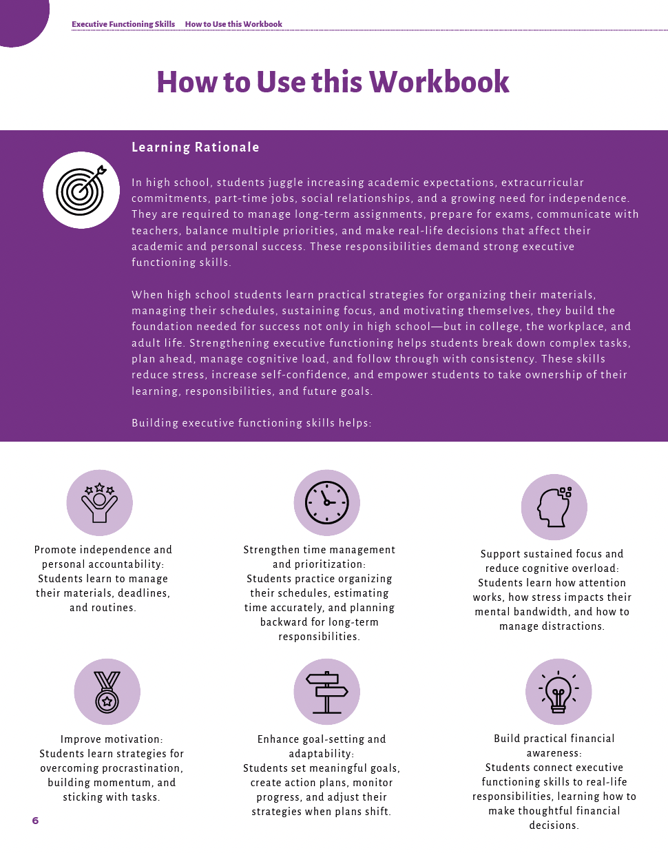Executive Functioning Skills High School Workbook — image 8