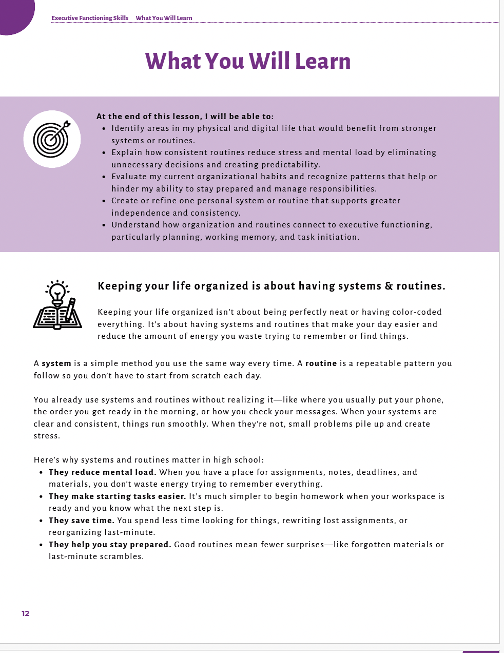 Executive Functioning Skills High School Workbook — image 10