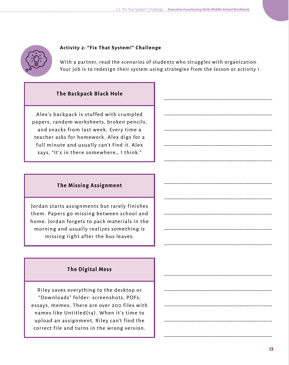 Executive Functioning Skills Middle School Workbook — image 7