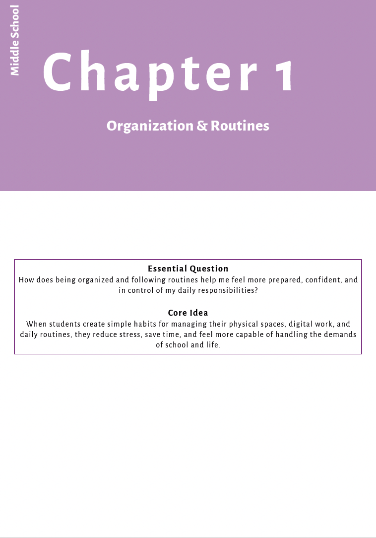 Executive Functioning Skills (Middle School) Instructional Guide — image 8