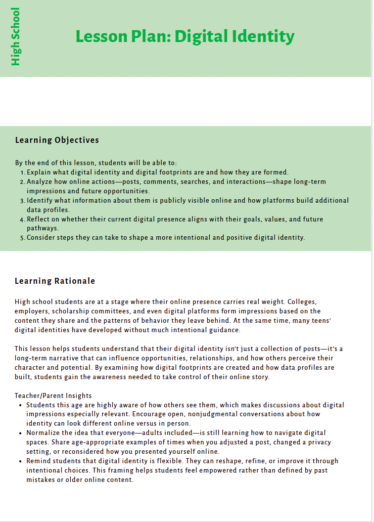 Future Ready Minds: Digital Citizenship, AI Literacy, and Critical Thinking for Tomorrow’s World (High School)