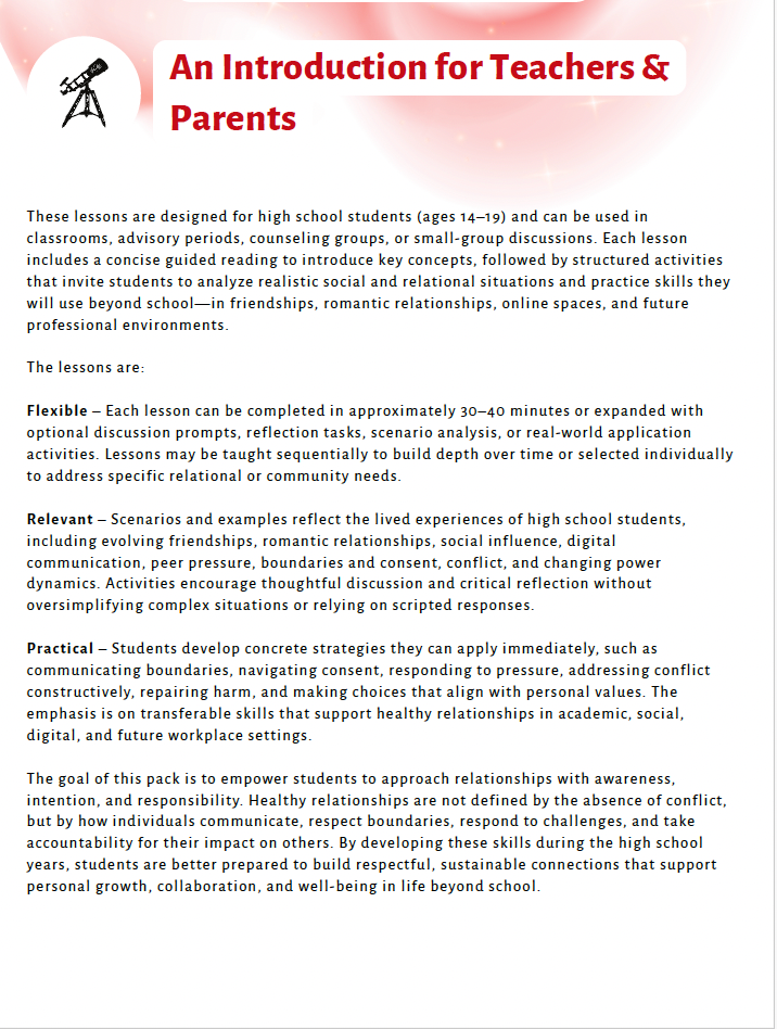 Healthy Relationships and Empathy (High School) Teacher Resource Pack — image 4