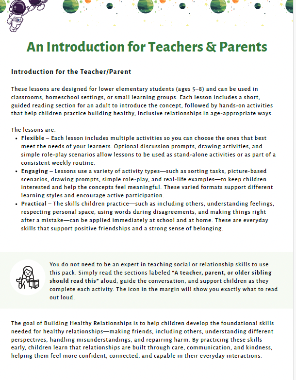 Healthy Relationships and Empathy (Lower Elementary) Teacher Resource Pack — image 4