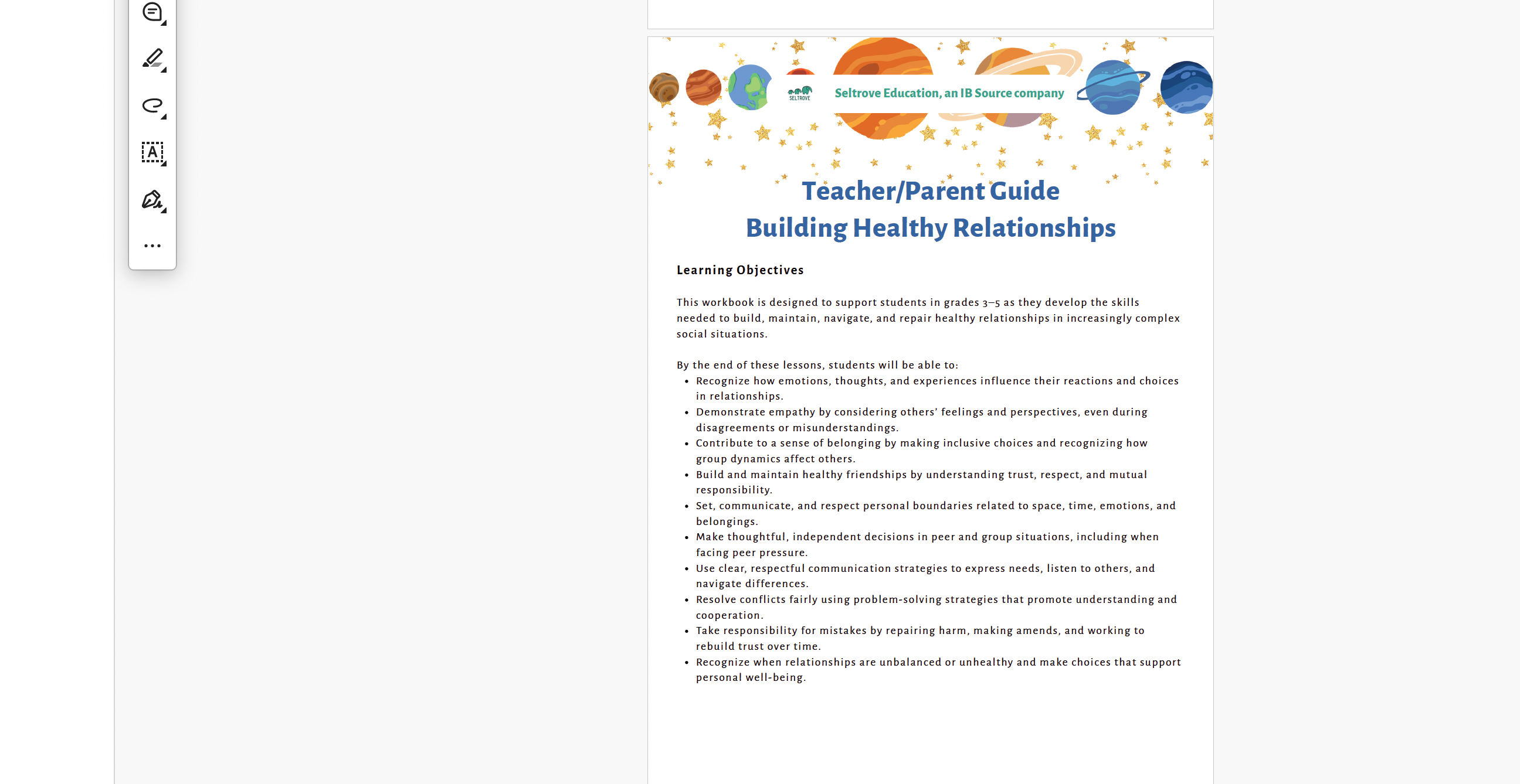 Healthy Relationships and Empathy (Upper Elementary) Teacher Resource Pack — image 2
