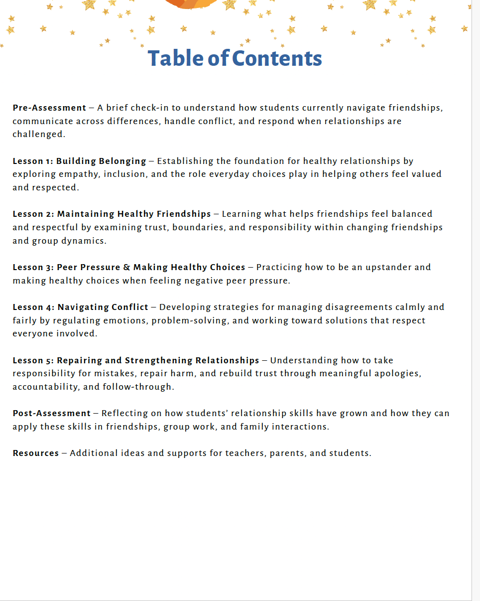 Healthy Relationships and Empathy (Upper Elementary) Teacher Resource Pack — image 5