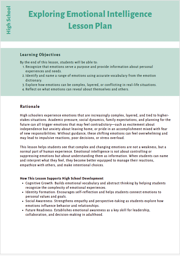 The Inner Compass: Navigating Emotions, Purpose, and Resilience (High School) Instructional Guide — image 8