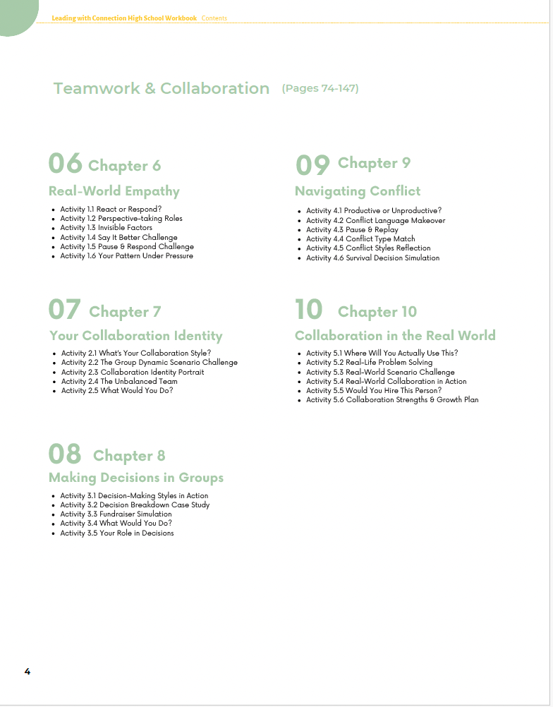 Leading with Connection: Developing Real-World Communication and Leadership Skills (High School) Workbook — image 3