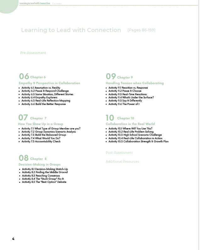 Learning to Lead with Connection: Building Empathy and Teamwork Skills (Middle School) Workbook — image 3