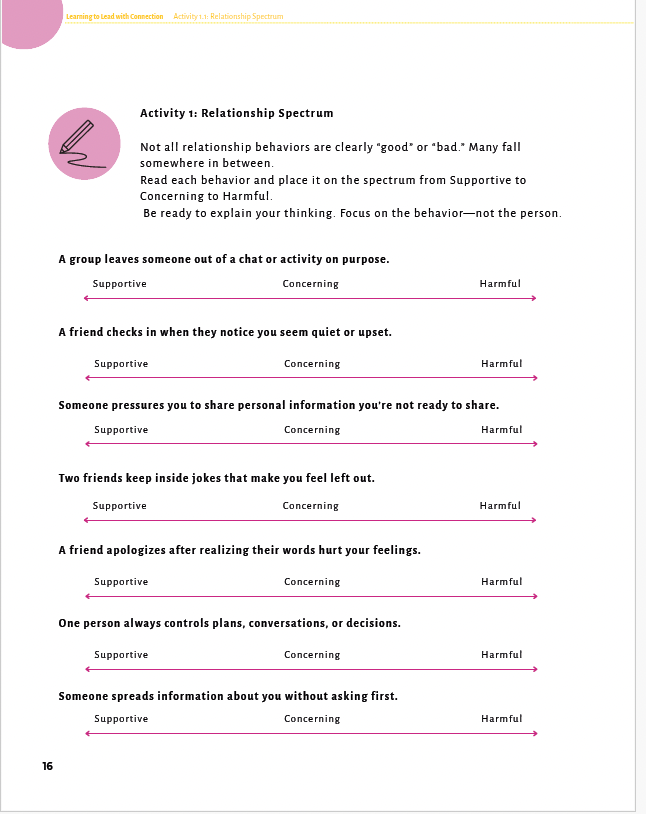 Learning to Lead with Connection: Building Empathy and Teamwork Skills (Middle School) Workbook — image 9