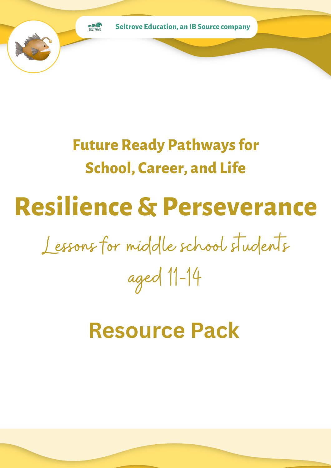 Resilience and Perseverance (Middle School) Resoure Pack