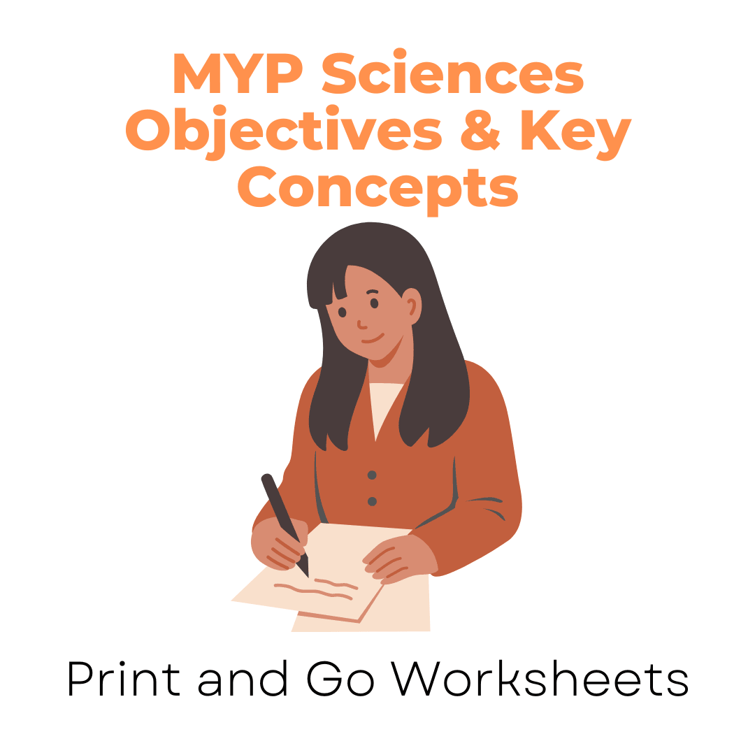 MYP Sciences Objectives & Key Concepts (Print and Go Worksheet) - IB Source Education